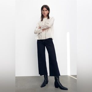 Zara Romantic Lace Trim Blouse